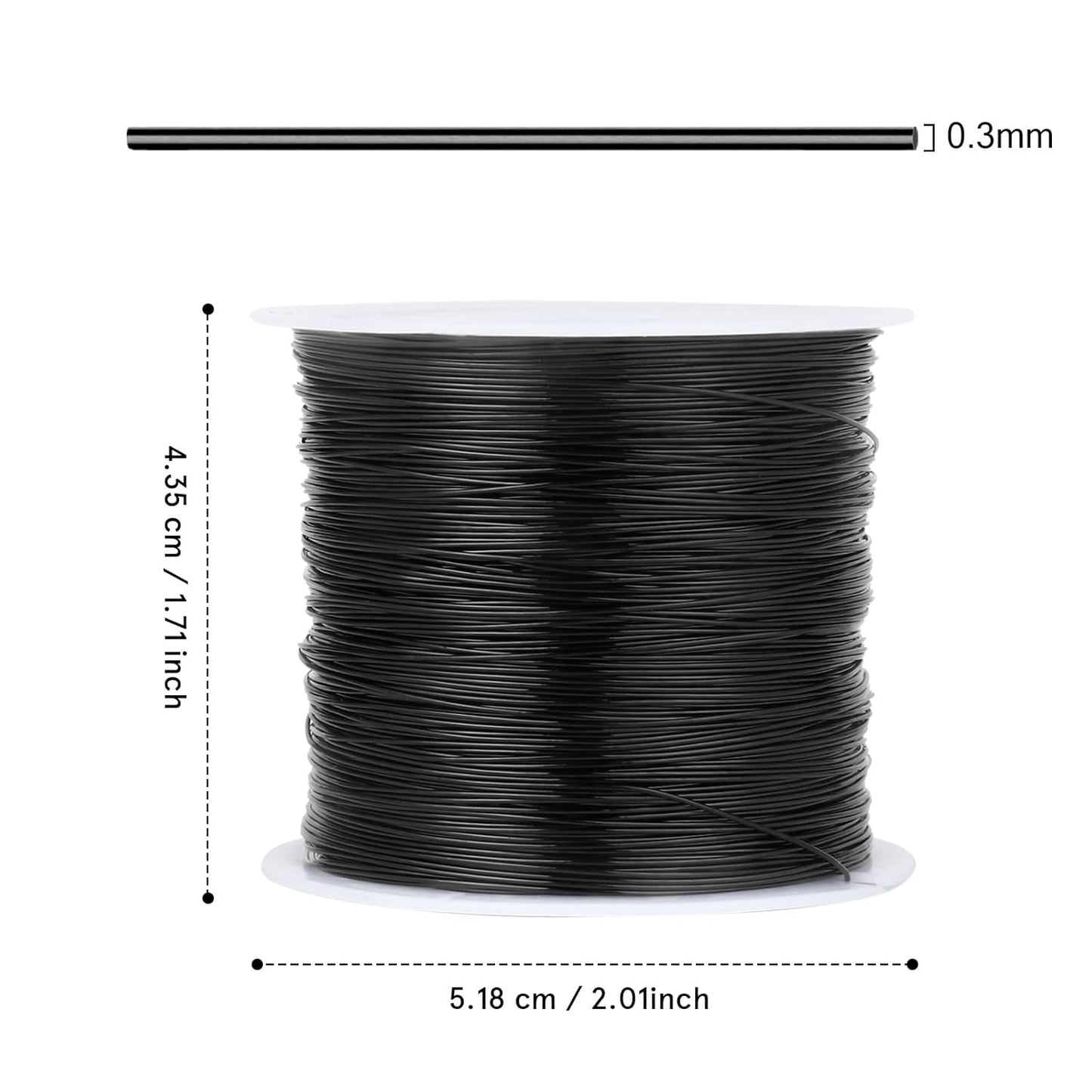 328FT Jewelry Wire 28 Gauge Tarnish-Resistant Copper Beading Wires Roll Bulk for DIY Crafts Jewelry Making, Black Wire