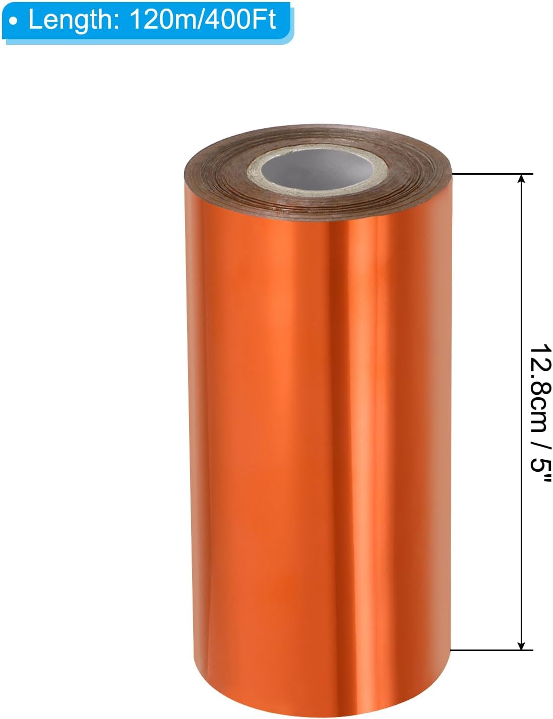 PATIKIL 5"x400Ft Hot Stamping Foil Paper, Heat Transfer Hot Stamping Paper Foil Roll for Leather DIY Logo Decor Craft Gift Package Scrapbook Card, Bronze