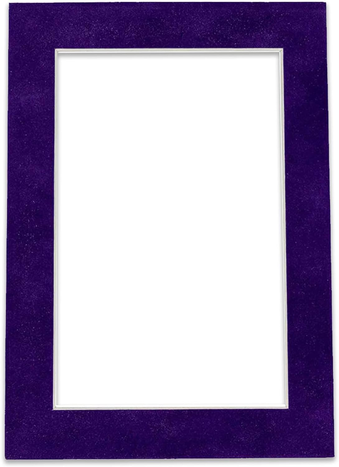 Pack of 25 Acid Free 8x10 Mats Bevel Cut for 5.5x8.5 Photos - Purple Crocus Suede Precut Matboards With Backing Boards and Clear Photo Mat Bags For Pictures, Photos, Framing - 4-ply Thickness