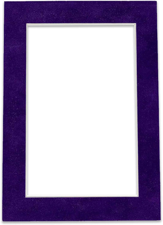 8x10 Mat Bevel Cut for 5x8 Photos - Acid Free Purple Crocus Suede Precut Matboard - For Pictures, Photos, Framing - 4-ply Thickness