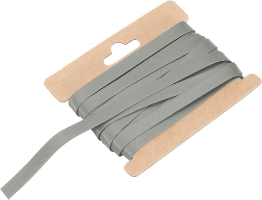 MECCANIXITY Double Fold Bias Tape for Sewing 1/3 Inch x 6 Yards Satin Pre-fold Continuous Binding Tape for Seaming Quilting Hemming Binding DIY Crafts, Gray