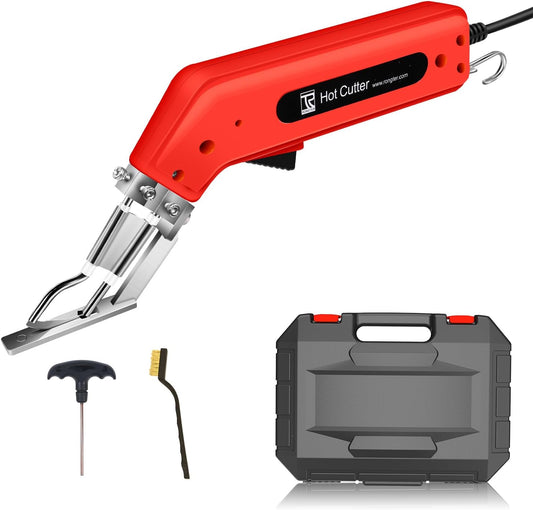 Fabric Cutter Rope Cutter Utility Knife, Electric Hot Knife Foam Cutting Tool with Adjustable Power Blades for Cutting Belt Cloth