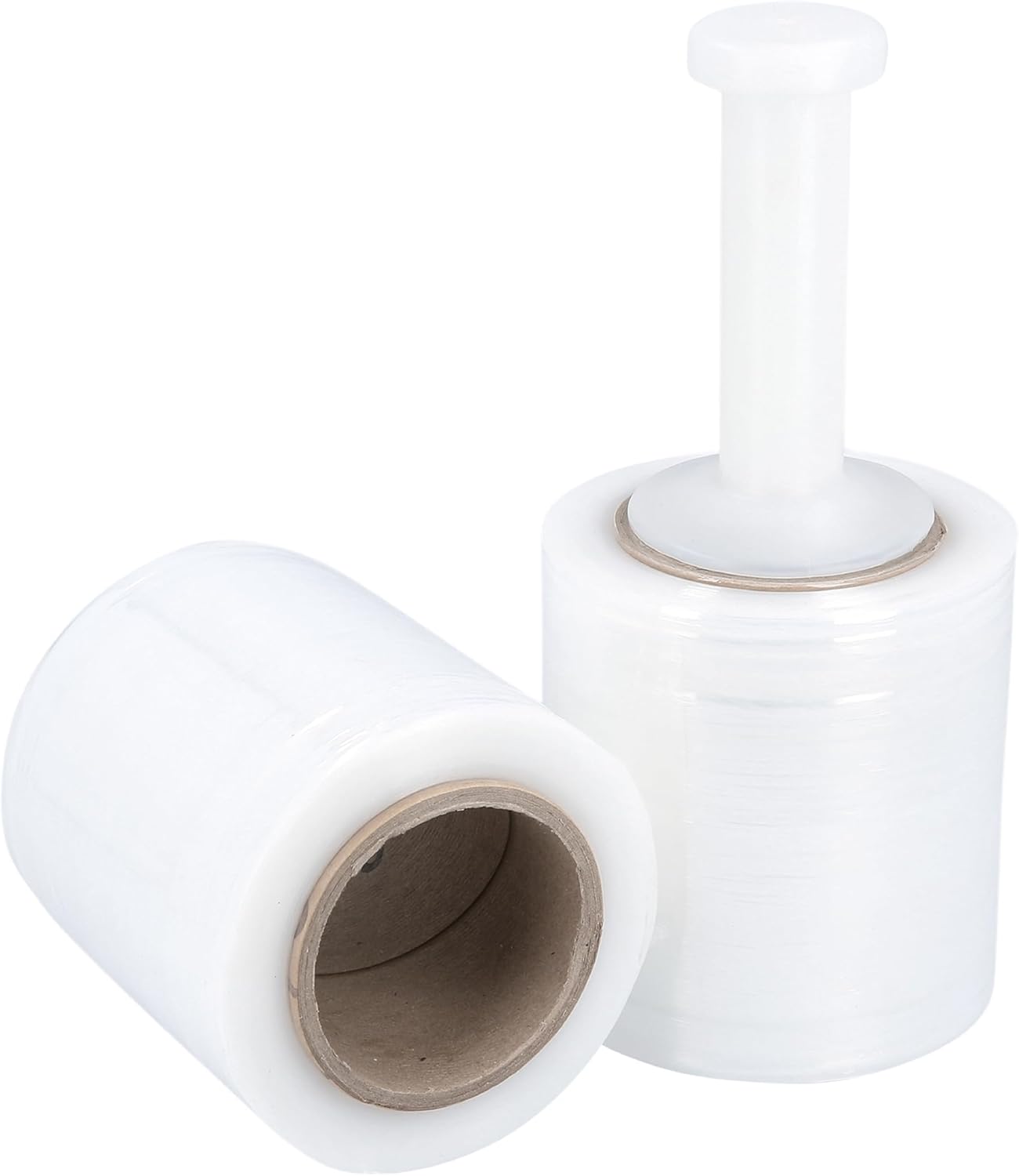 PSBM Mini Stretch Wrap with Handle, 12 Pack, 5 Inch x 1000 Feet, 45 Gauge, Clear High Performance Small Plastic Cling Film for Pallets Moving Storing