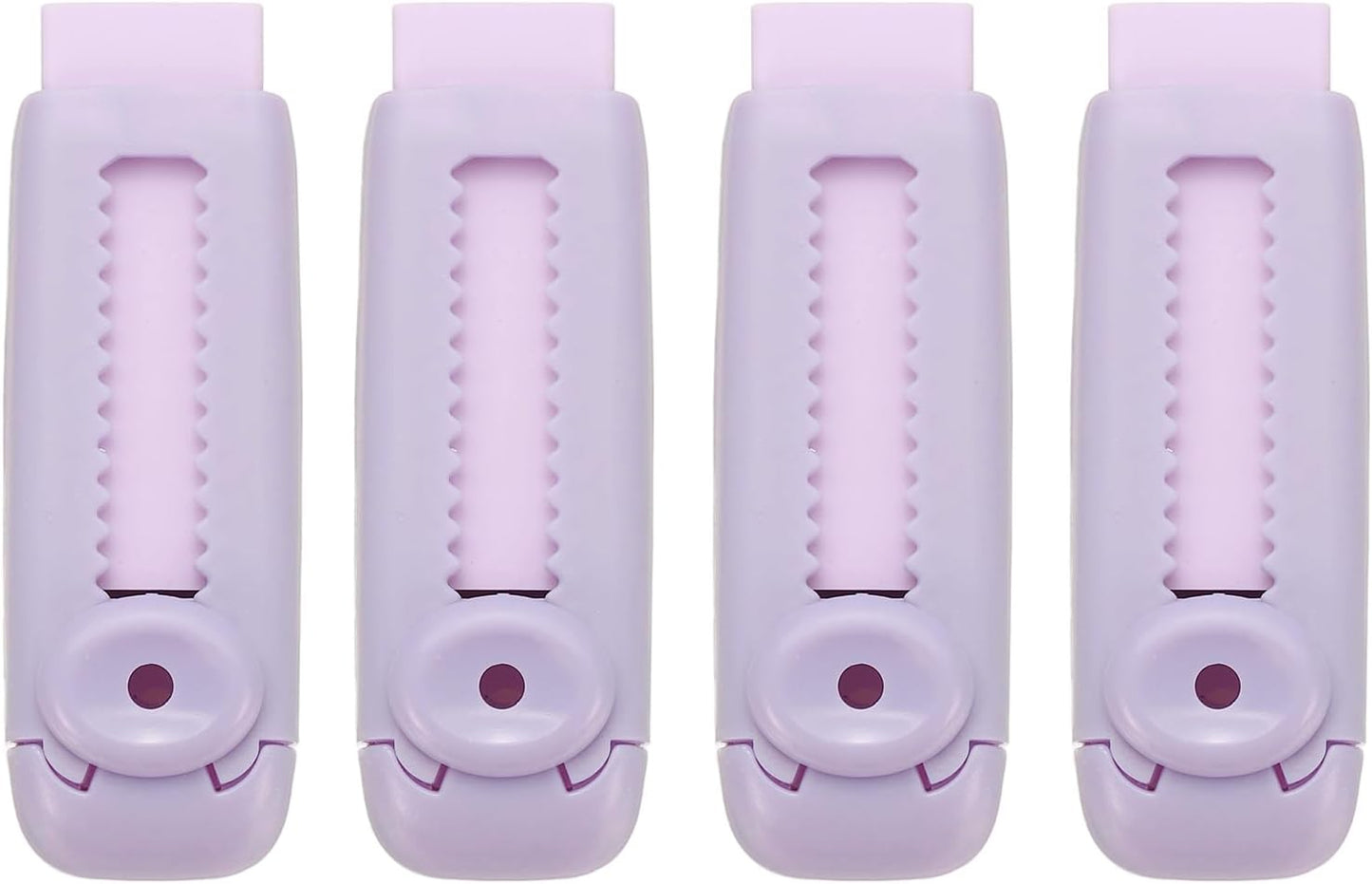 PATIKIL 4 Pack Erasers, Sliding Retractable Eraser Push Pull Cute Pencil Erasers Soft Large Easy to Clean with Plastic Sleeve for Sketching Drawing Artists Teacher Pencils, Purple