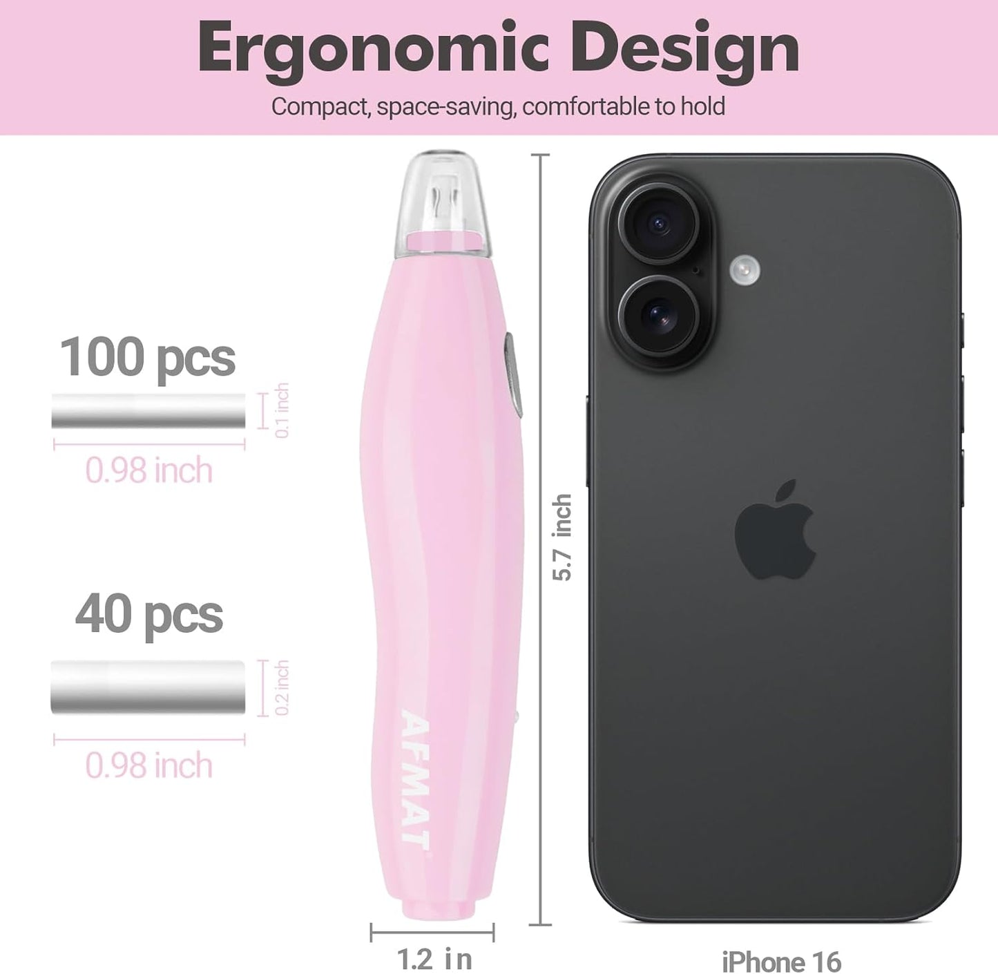 AFMAT EE04PK Electric Eraser, with 140 Eraser Refills, Rechargeable Pencil Erasers for Artists, Electric Erasers for Drafting, Drawing, Painting, Sketching, Architectural Plans, Detailer Tool-Pink