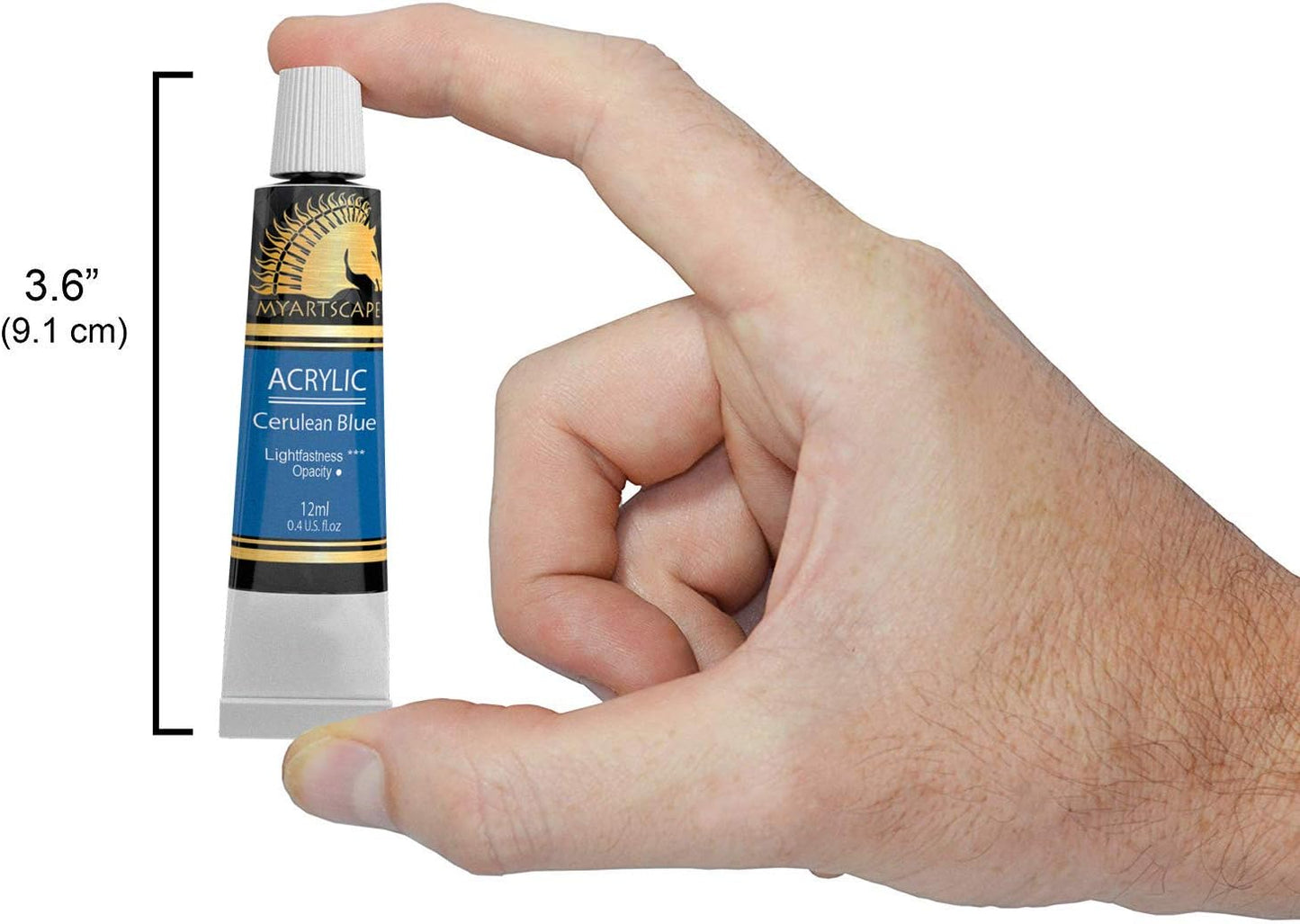 MyArtscape Acrylic Paint Set - 48 x 12ml Tubes - Lightfast - Heavy Body - Non Fading - Vibrant Colors - Artist Quality Painting Supplies - Professional Grade Paints