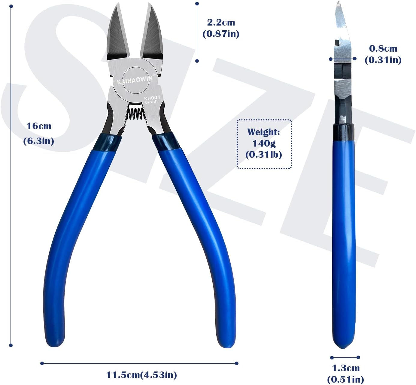 Wire Cutters 6 Pack, KAIHAOWIN 6 inch Dikes Small Wire Cutters Flush Cutters Wire Snips Clippers Diagonal Cutters Side Cutters Cutting Pliers for Crafting