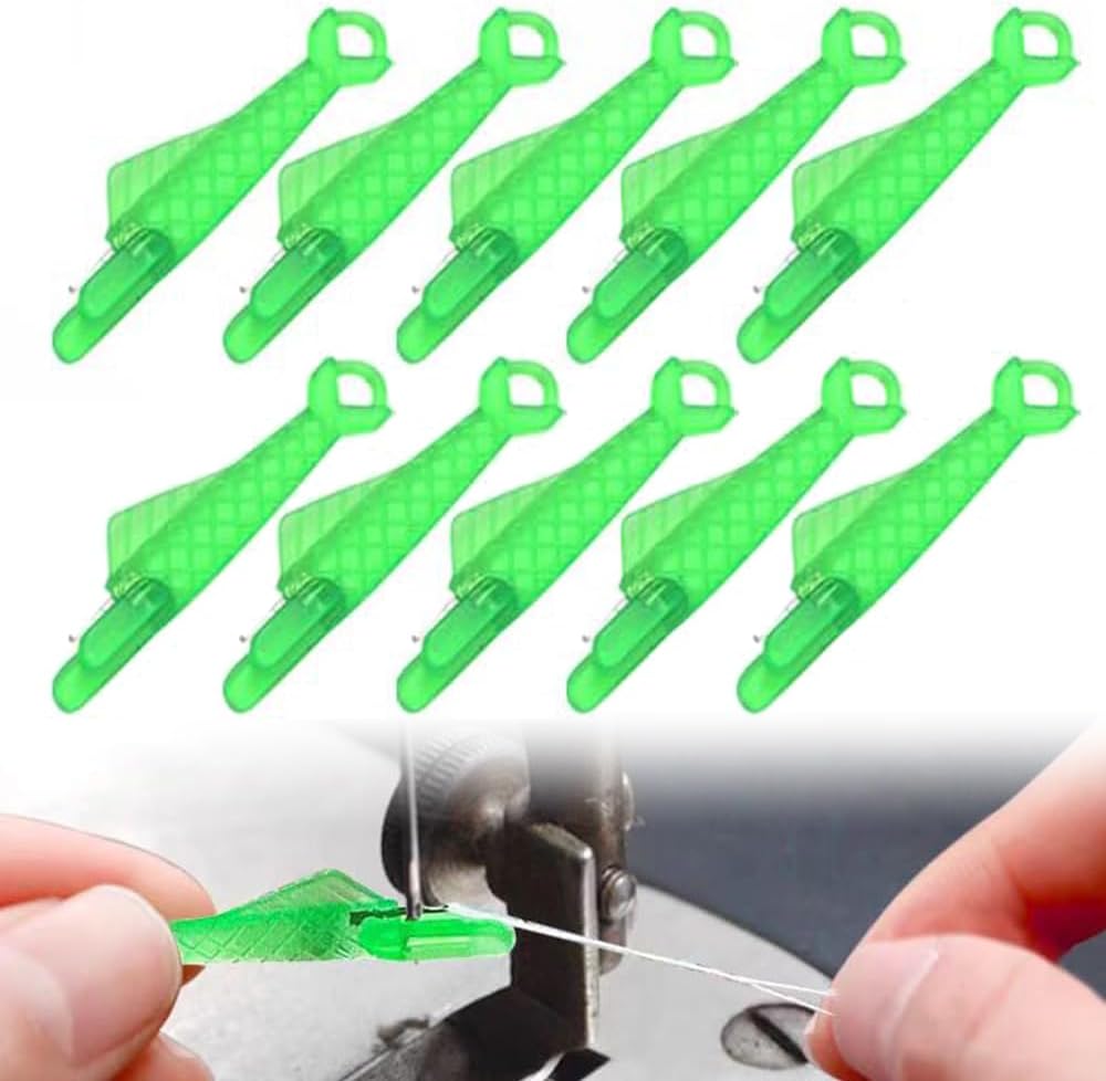 Fish Mouth Sewing Machine Needle Threader,2024 Upgrade Fish Type Needle Threader, Automatic Sewing Needle Threader,Easy Needle Threaders Tool (10 PCS)
