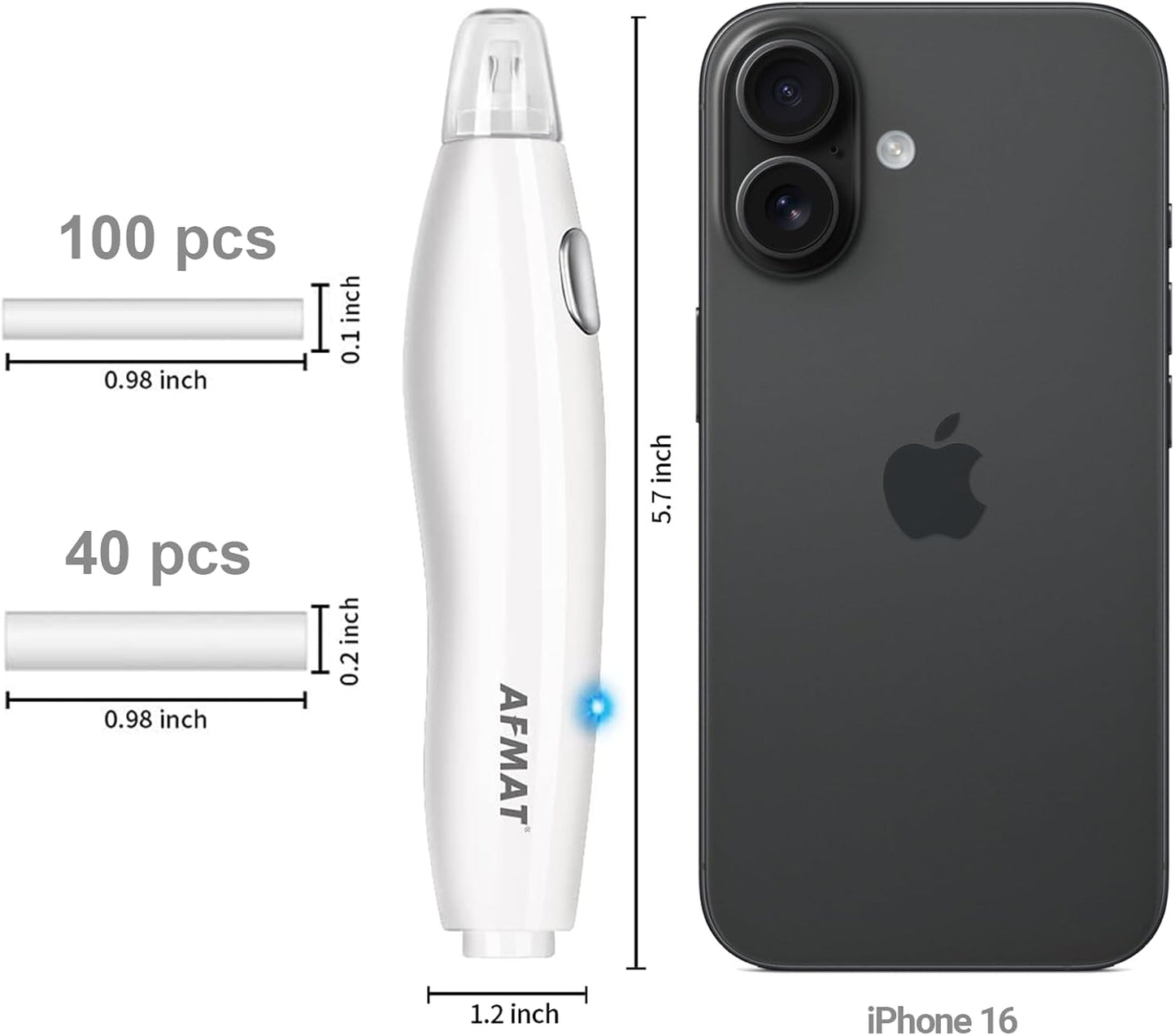 AFMAT EE03 Electric Eraser for Artists, 140 Eraser Refills, Rechargeable Electric Erasers for Drawing, Artist Erasers for Drafting, Painting, Sketching, Architectural Plans, Detailer Tool-White