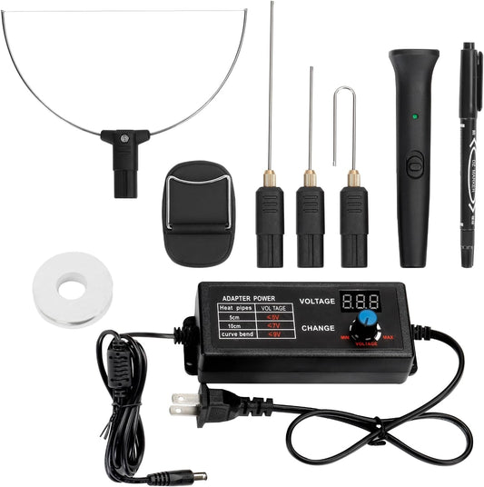 Foam Cutter Tool with Digital Voltage Controller, 100-240V /18W 4 in 1 Hot Foam Cutter Set with Marker Pen