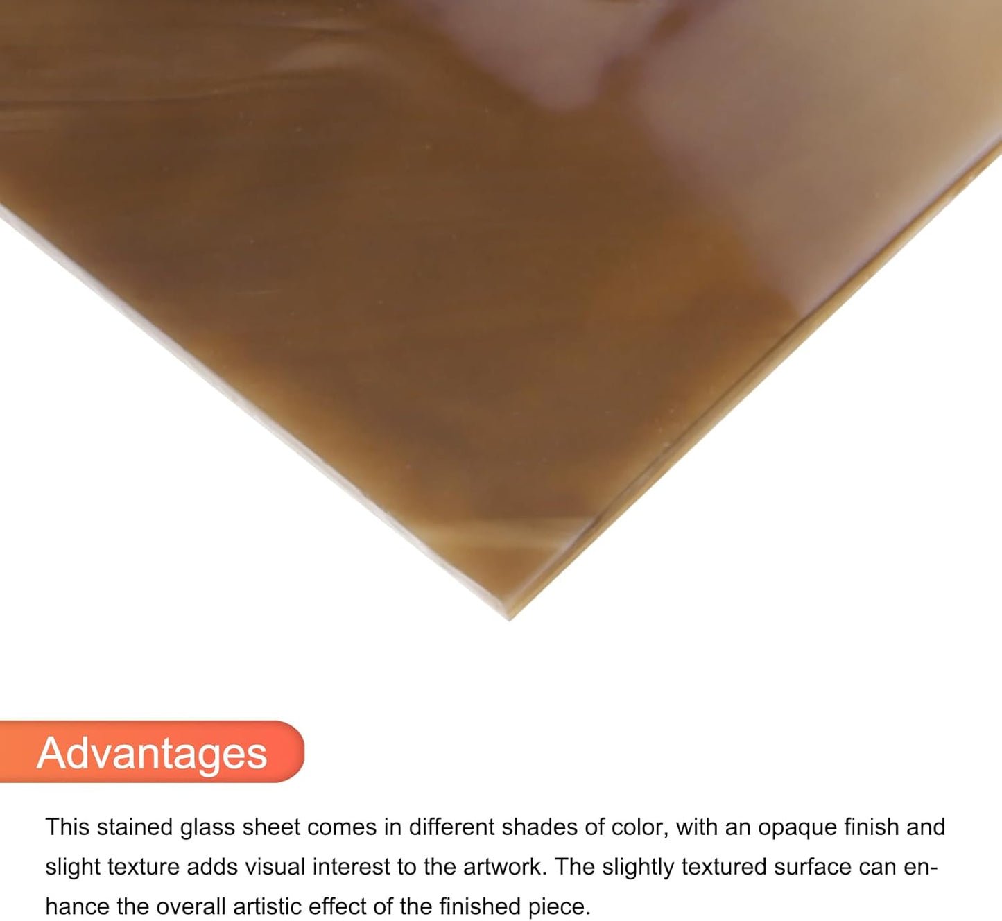 MECCANIXITY 2 Pcs Stained Glass Sheet Mosaic Tile 7.9 Inch x 5.9 Inch Brown Stained Glass Sheets for Crafts DIY Art Project