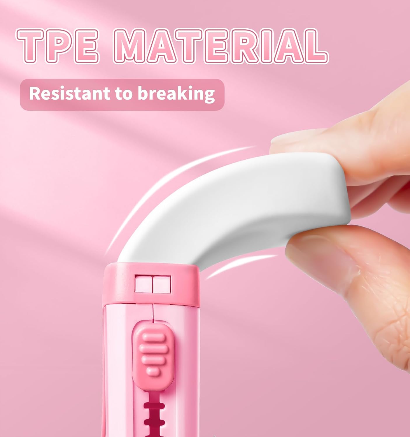 4+1 Pack Rubber Erasers Sliding Retractable Eraser, Large White Erasers for School Office Art Drawing Pencil Eraser for Kids- Pink