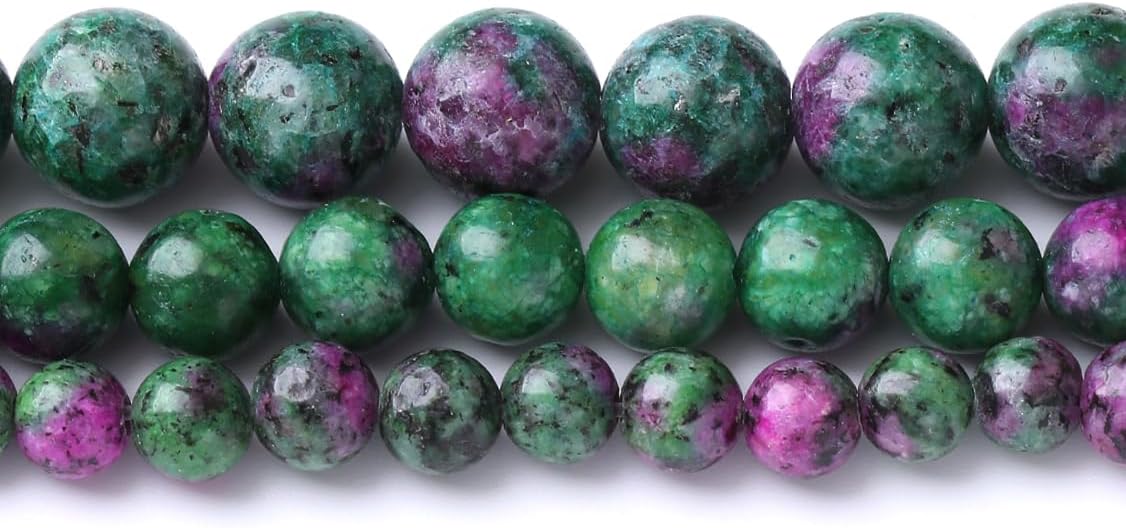 45PCS 8MM Natural Epidote Zoisite Stone Beads Round Loose Stone Beads for Jewelry Making DIY Energy Stone Healing Power Bracelet 15"