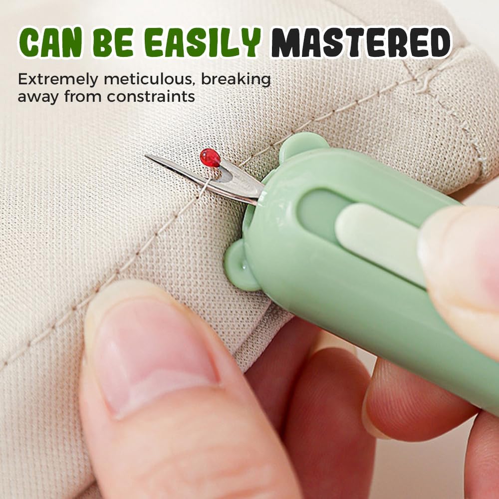 2 in 1 Needle Threader and Seam Ripper, 2025 New Automatic Threader for Hand Sewing, Storable Sewing Needles, Essential for Sewing Lover (Green)