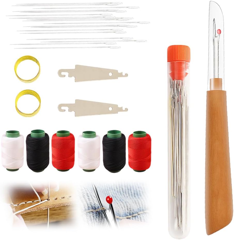 37PCS Sewing Tool Set, 2026 New Big Eye Steel Sewing Needles Kit, Stainless Steel Needles for Hand Sewing Kit, Portable DIY Hand Made Craft Set for Handcraft Lovers (37 Pcs)