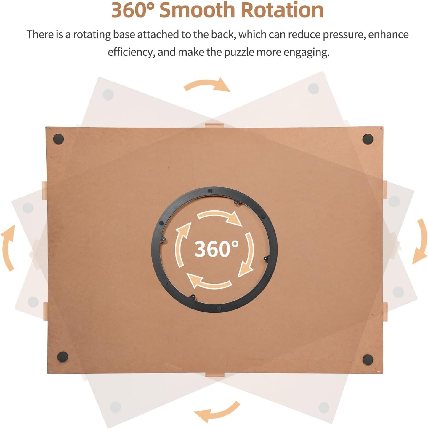 1000 Pieces Rotating Puzzle Board with 6 Drawers, Lazy Susan & Transparent Cover, 30.2"x22.4" Portable Wooden Jigsaw Puzzle Board , Great Gift for for Puzzle Enthusiasts