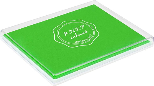 RNKP Large Green Ink Pad for Rubber Stamps, 5 × 4 inch Ink Stamp Pads Permanent for Paper Wood Fabric (Green)………………