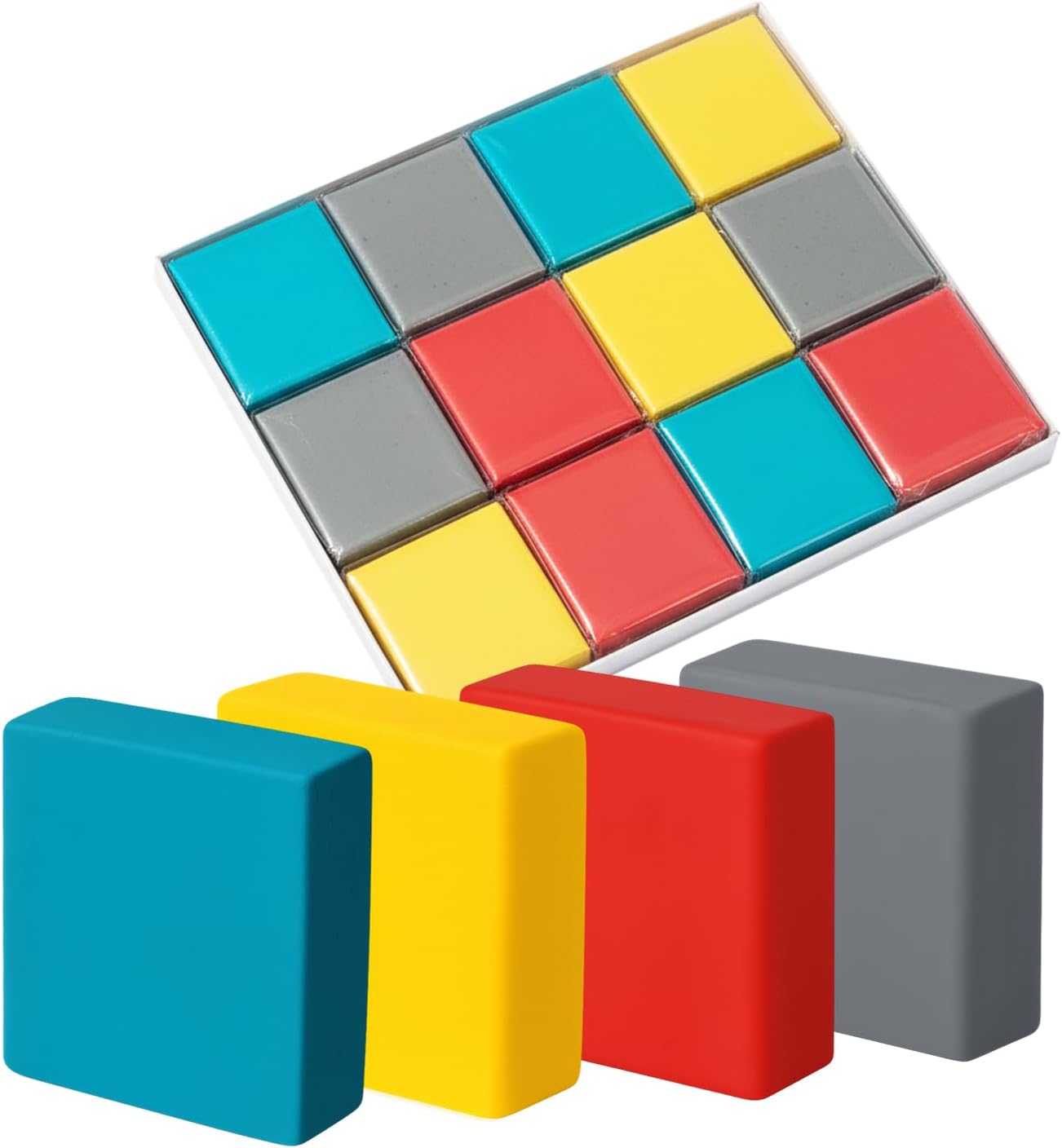 24 Pack Kneaded Erasers, Assorted Colors, for Artists,Drawing,School Supplies,Sketching Supplies and Office (Blue/Red/Yellow/Grey)