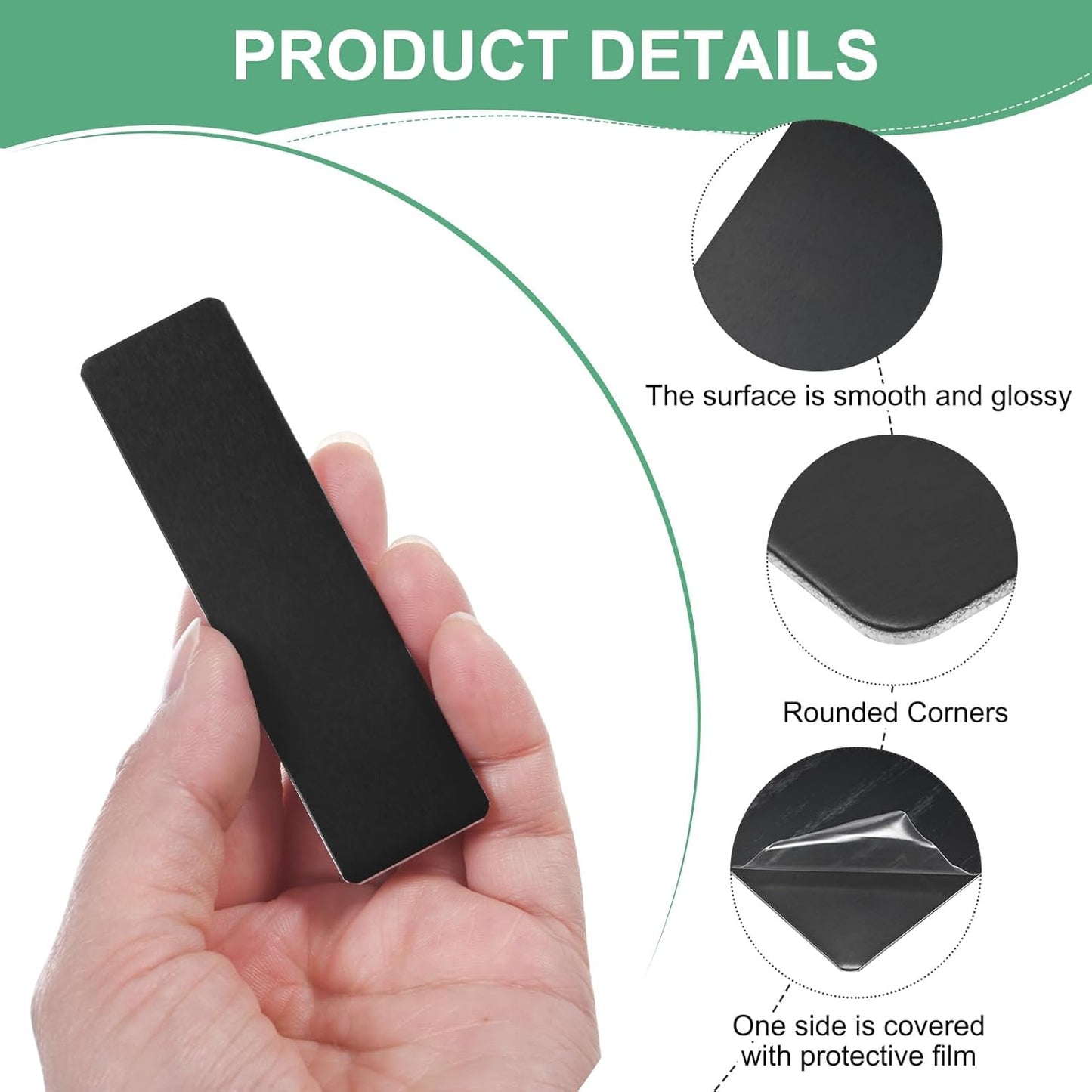 20-Pack Anodized Aluminium Laser Engraved Mount Metal Plate 3x1x0.03 Inch Engraver Blank Anodized Aluminum Sheets for DIY Laser Printing/Home/Office[Black]