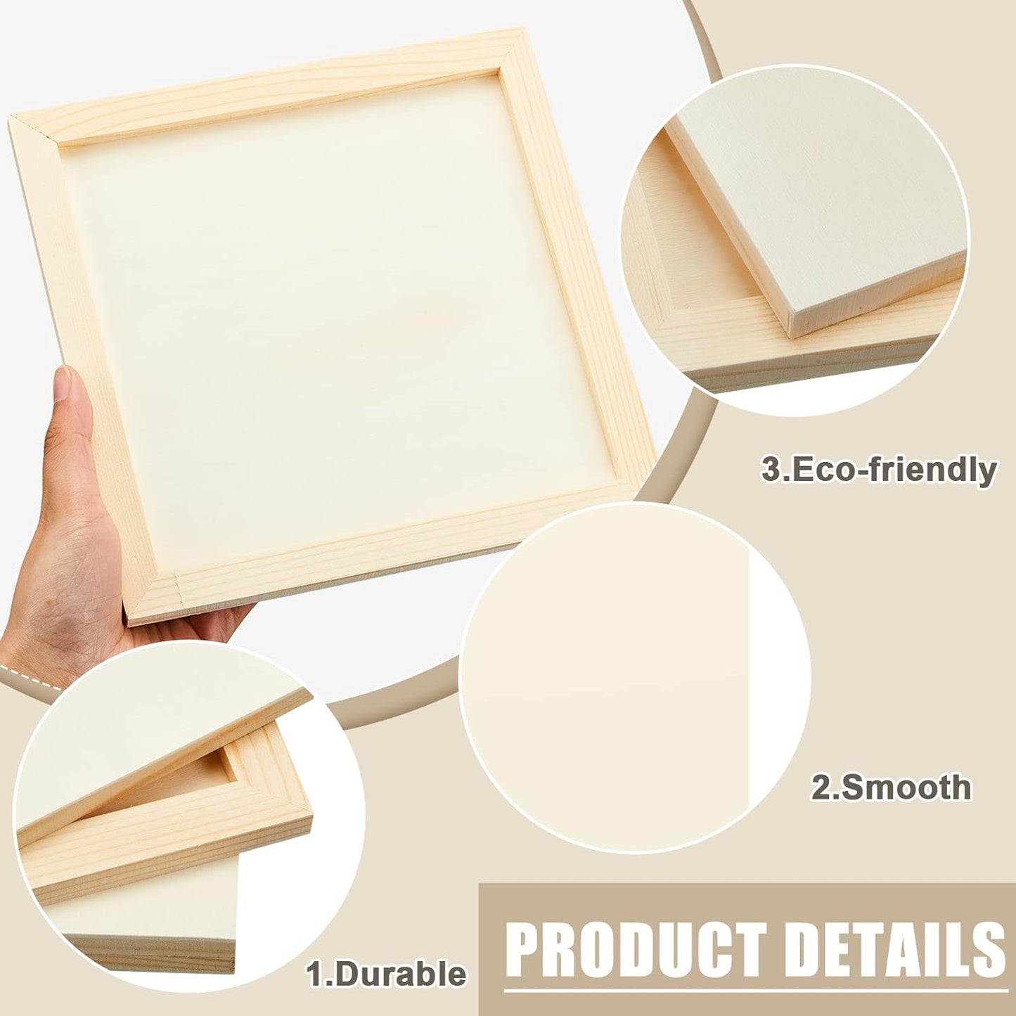 Kathfly 12 Pcs 8 x 8'' Wood Panel Boards, Unfinished Wood Canvas Panels for Painting Crafts DIY Drawing Pouring Art Projects