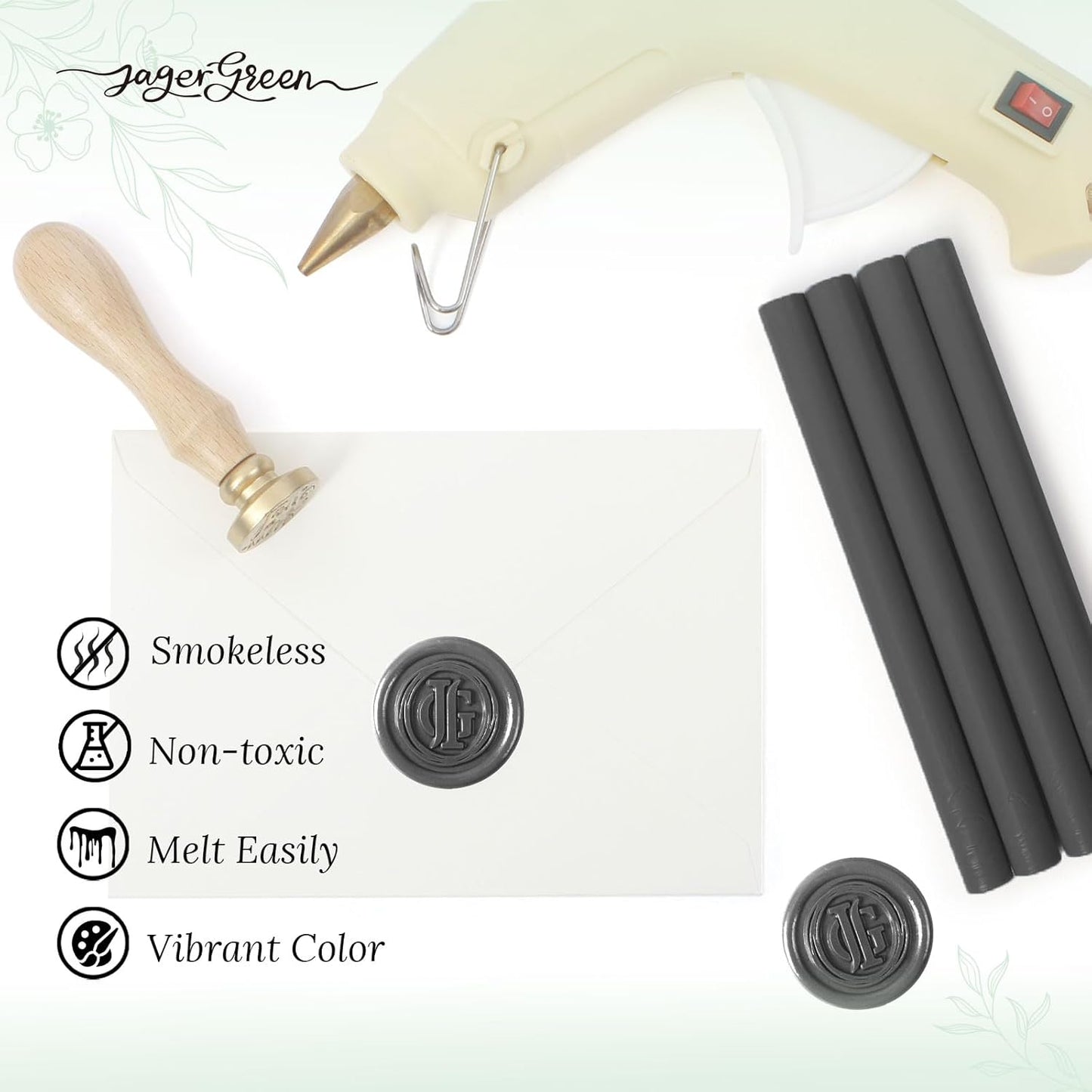 Glue Gun Wax Seal Sticks, 8 Pcs Black Sealing Wax Sticks for Wedding Invitation Envelopes, Antique Stamp Seals, Letter Sealer, Scrapbook Supplies, Christmas Cards, Gifts Wrapping