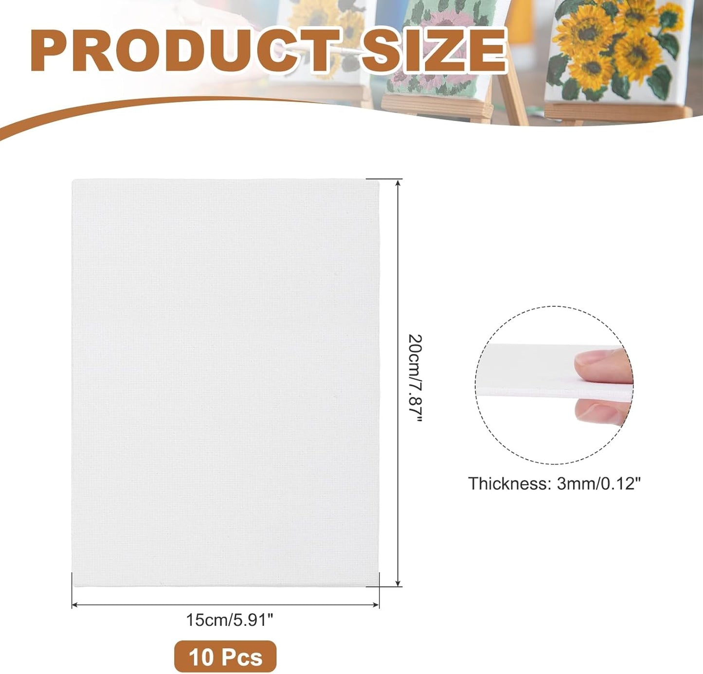 MECCANIXITY Canvas Boards for Painting, 6x8 Cotton Blank Primed Art Canvas Panels Acid-Free for Painting Supplies Oil Acrylic Tempera Watercolor Pouring Paint Artists(White, Pack of 10)