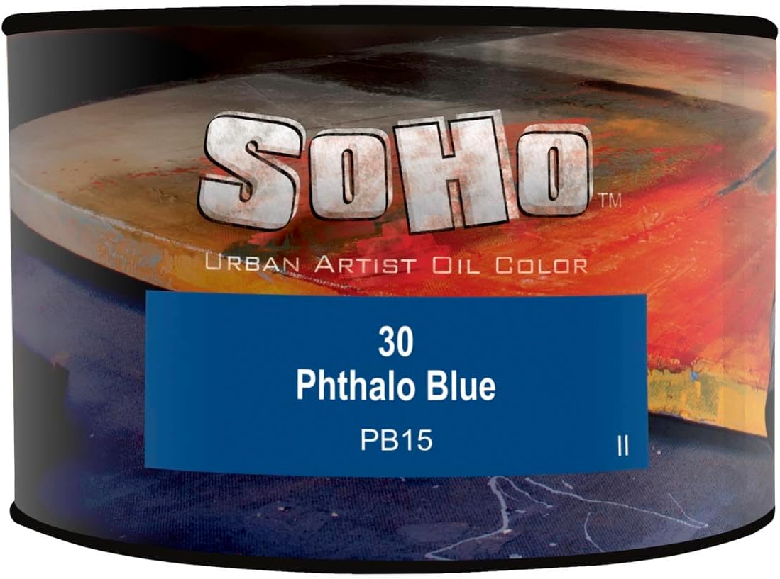 Soho Urban Artist Oil Paint - Phthalo Blue, 430 ml Can - Best Valued Oil Colors for Painting, Excellent Pigment Load