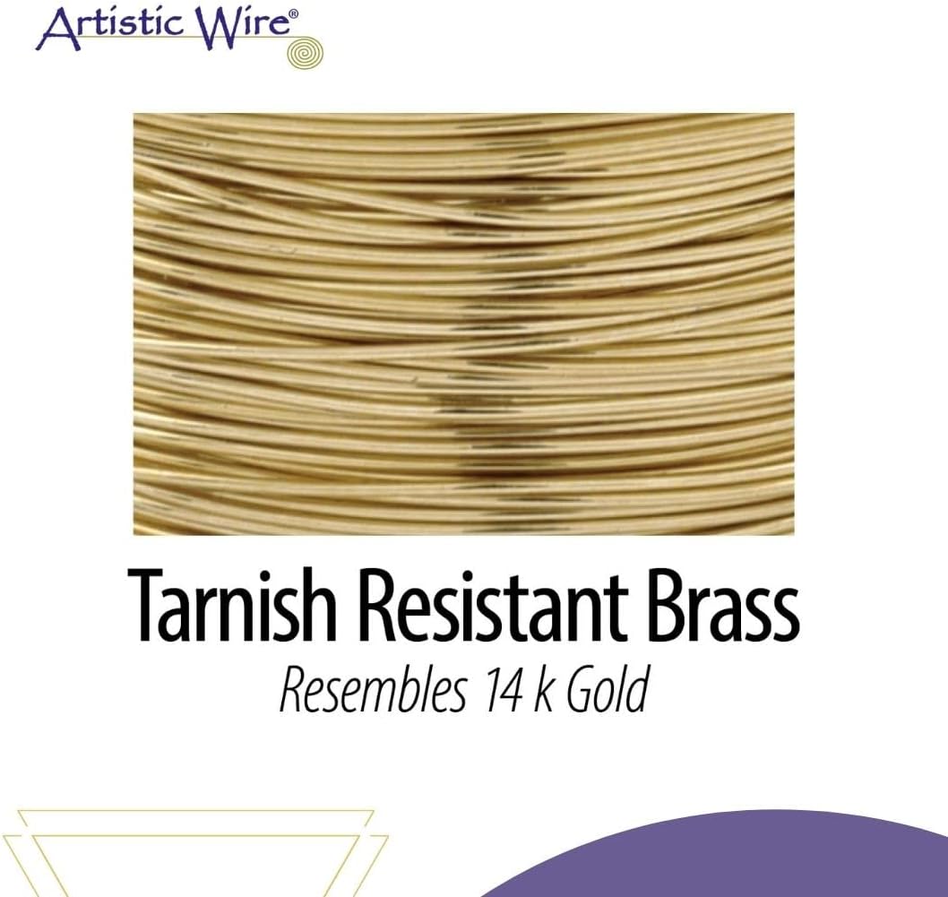 Artistic Wire, 24 Gauge Tarnish Resistant Brass Craft Wire, 205 ft