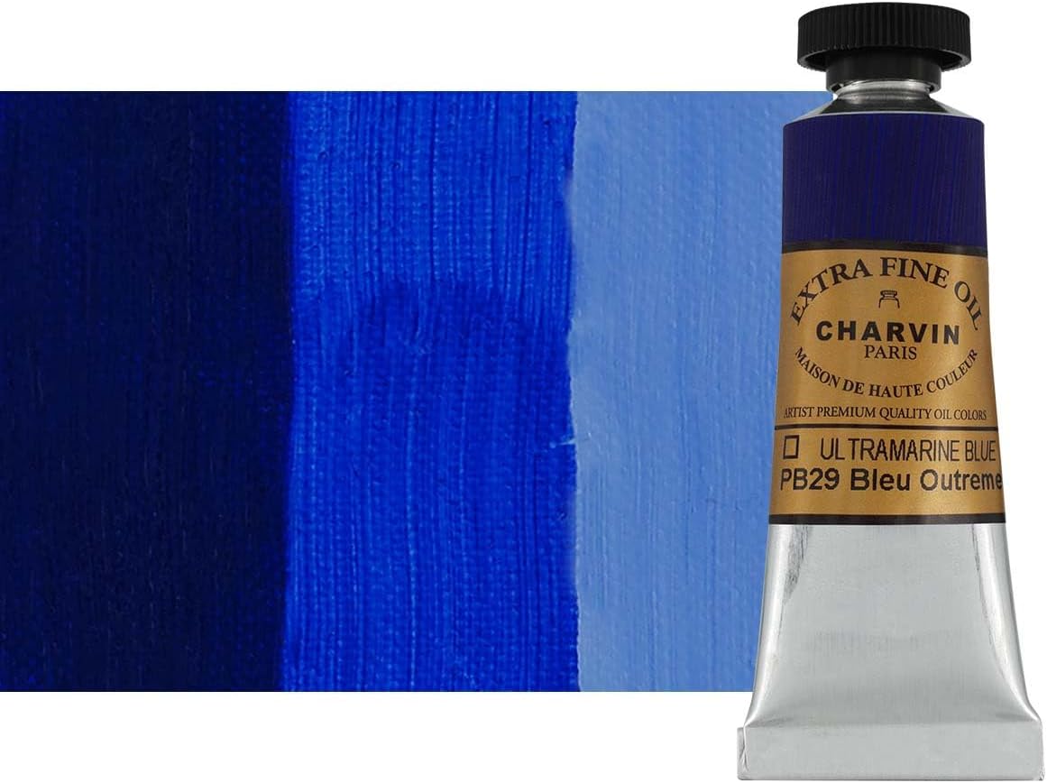 Charvin Extra Fine Oil Paint, Ultramarine Blue 20 mL - Triple-Milled, Rich Texture, Poppy Oil-Based, Light-Fast, Handmade, Archival Quality