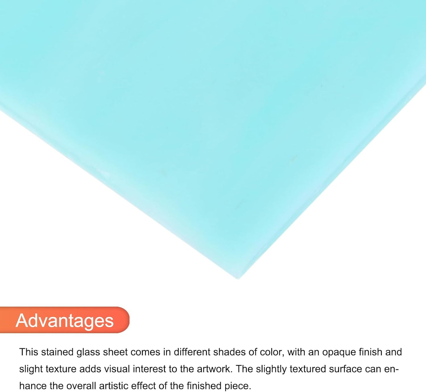 MECCANIXITY 2 Pcs Stained Glass Sheet Mosaic Tile 7.9 Inch x 5.9 Inch Sky Blue Stained Glass Sheets for Crafts DIY Art Project