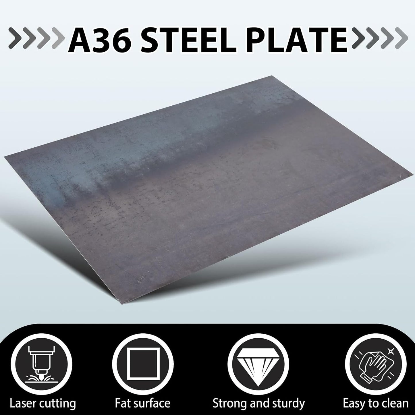 Hicarer 24 x 36 Inch A36 Carbon Steel Sheet 0.08" Thickness Length 14 Gauge Hot Rolled Steel Plate for Automotive Sheet Metal, Furniture or Industrial, Unpolished (Mill) Finish