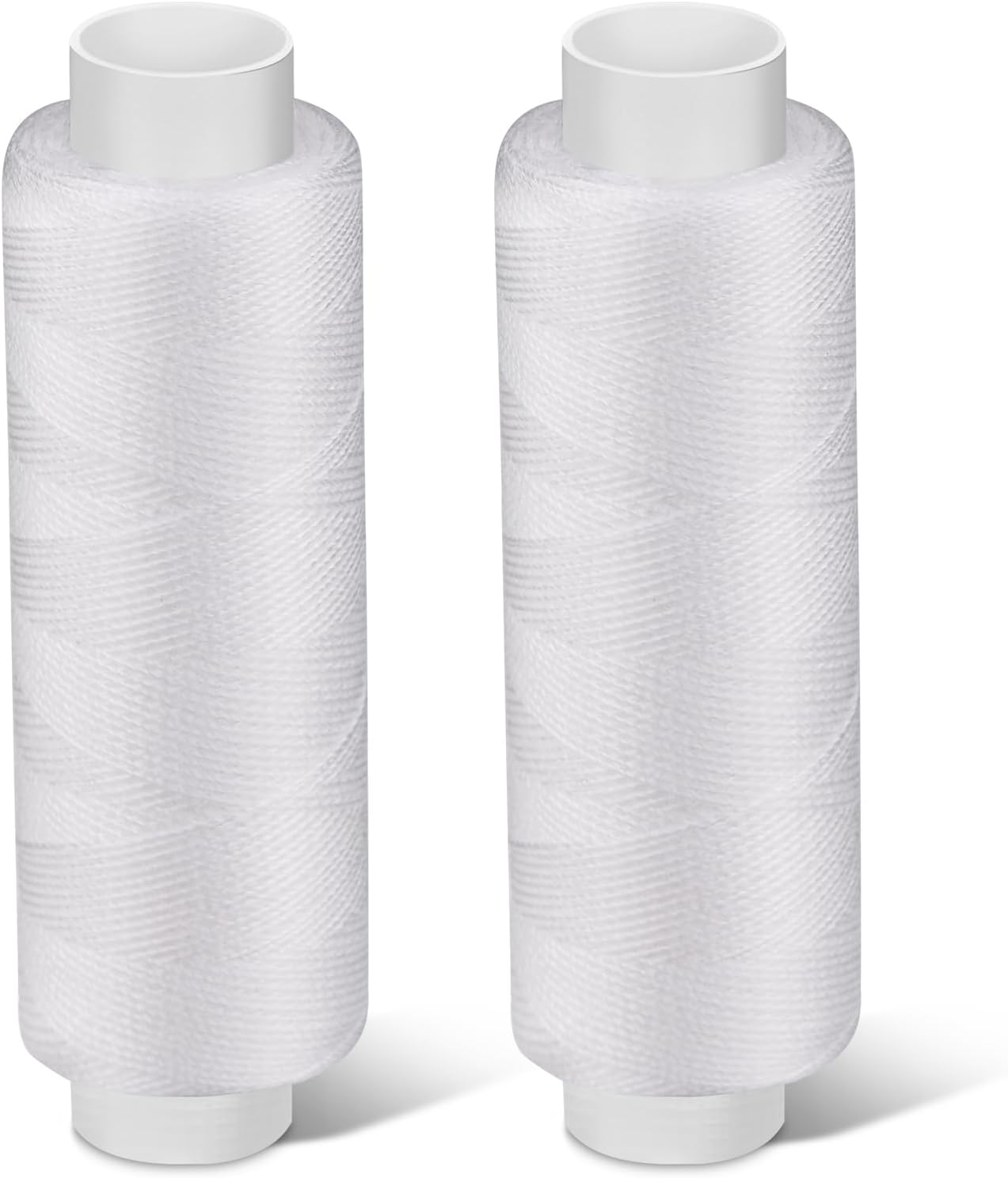 Bupete 2 Rolls White Thread for Sewing, 200 Yards Each Roll Sewing Thread, Polyester Threads for Sewing Machine Embroidery Hand Stitching