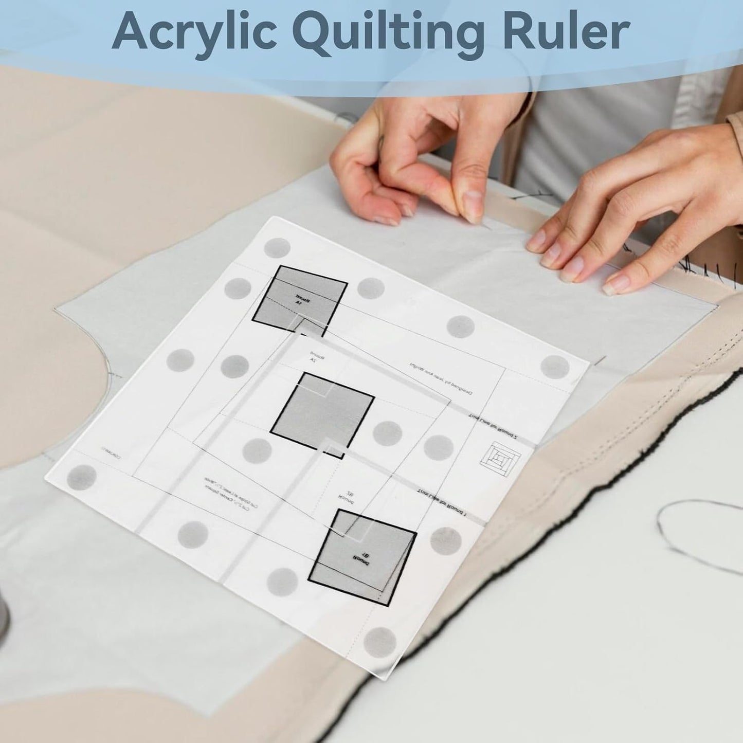 Wonky Log Cabin Trim Tool, 10in Creative Grids Quilting Rulers Transparent Acrylic Quilting Ruler with Grids, Non-Slip Grip Acrylic Quilting, Sewing, Crafting, Patchwork Ruler and Template