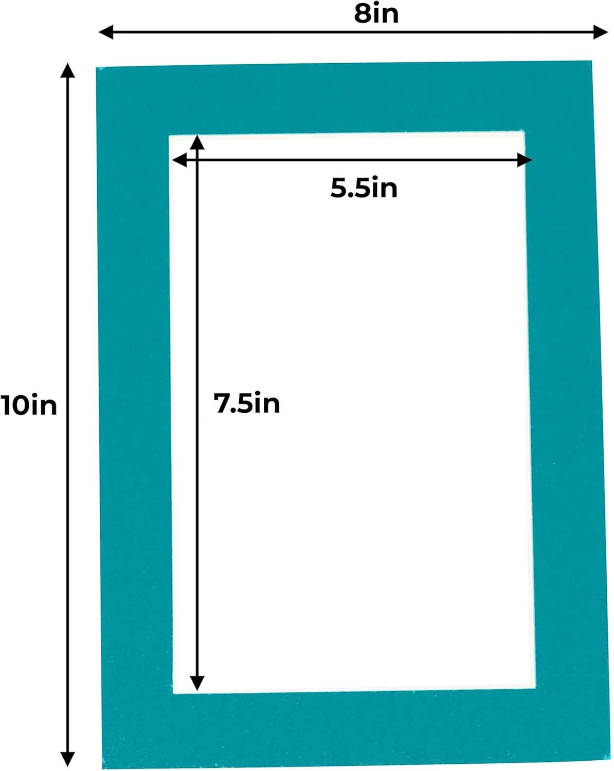 6x8 Mat for 8x10 Frame - Precut Mat Board Acid-Free Show Kit with Backing Board, and Clear Bags Teal Blue 6x8 Photo Matte Made to Fit a 8x10 Picture Frame Matboard for Framing, Pack of 1 Mat