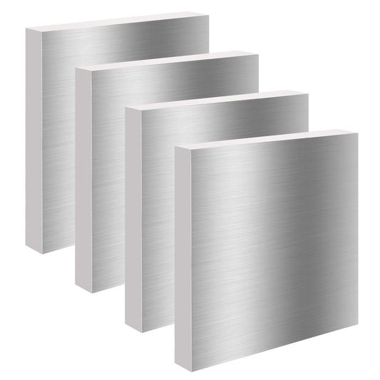 4PCS 4 x 4 x 1/2 (0.47") Inch Aluminum Plate Aluminum Metal Sheet 6061 Aluminum Metal Plate Covered with Protective Film, Finely Polished and Deburred