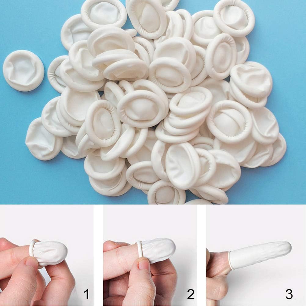 Finger Cot, Medium Finger Protectors Latex Anti-Static Finger Covers, Finger Tip Protect Keeping Dressing Dry and Clean Disposable Finger Gloves White(approxi 270pcs)