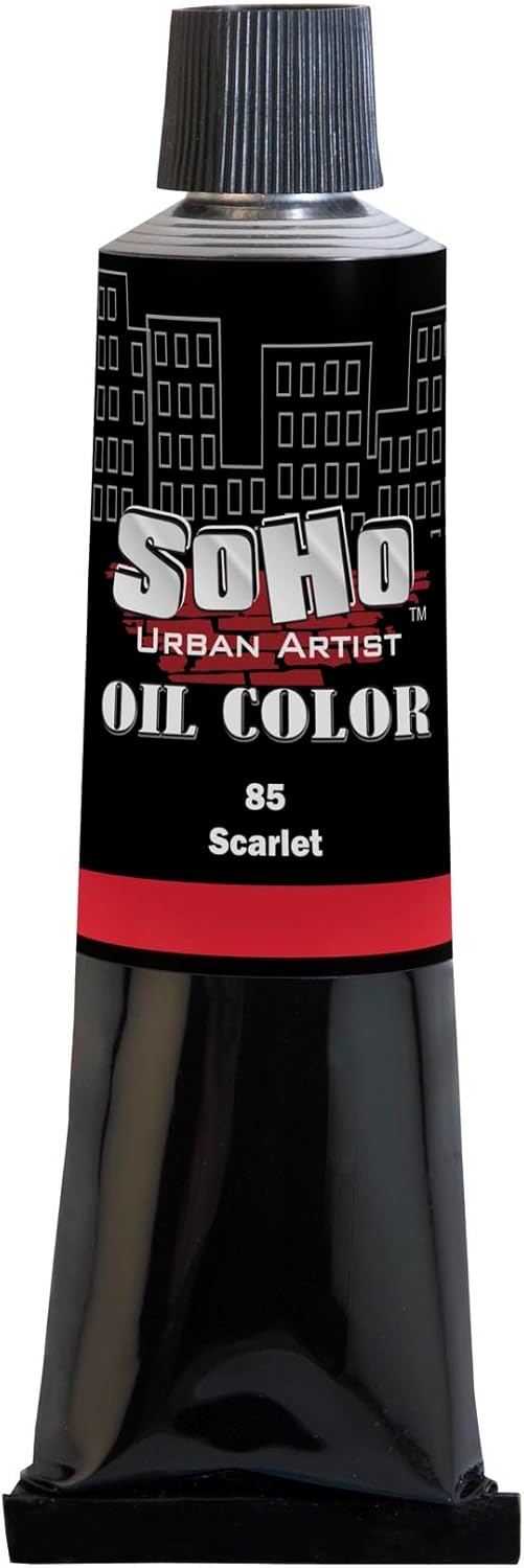 Soho Urban Artist Oil Paint - Scarlet, 170 ml Tube - Best Valued Oil Colors for Painting, Excellent Pigment Load