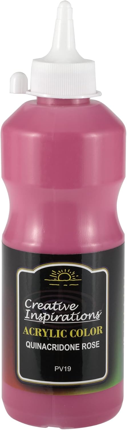 Creative Inspirations Acrylic Paint - Quinacridone Rose - 500 mL Bottle - Smooth & Creamy Consistency, Vibrant Pigmentation, Great Coverage for Artists - Clean Up with Soap & Water