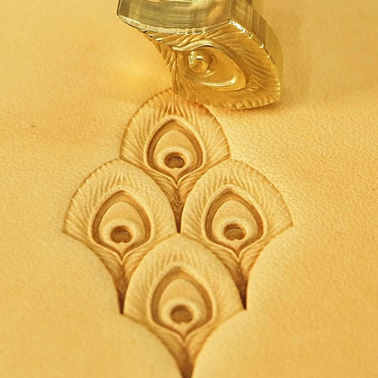 DandS ltd Leather Stamp Tool,Peacock Feather, Professional Steel Craft Tool for Leatherworking, Embossing, Carving & Stamping Leather Projects, Belts Wallets & DIY Projects Compatible with Mallet #537