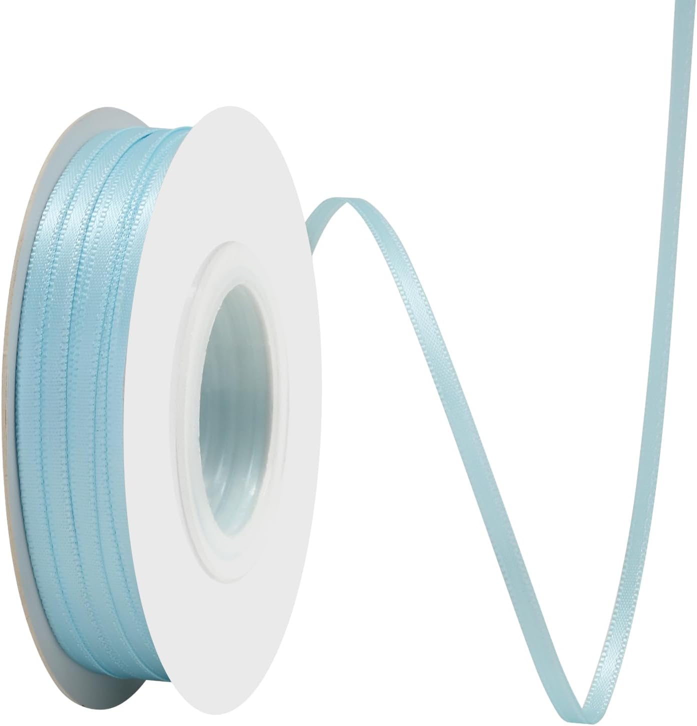 Lt.Blue Satin Ribbon 1/8" X 50 Yards Solid Color Double Faced Ribbons Perfect for Crafts Wedding Decor Bow Making Arts Sewing and More