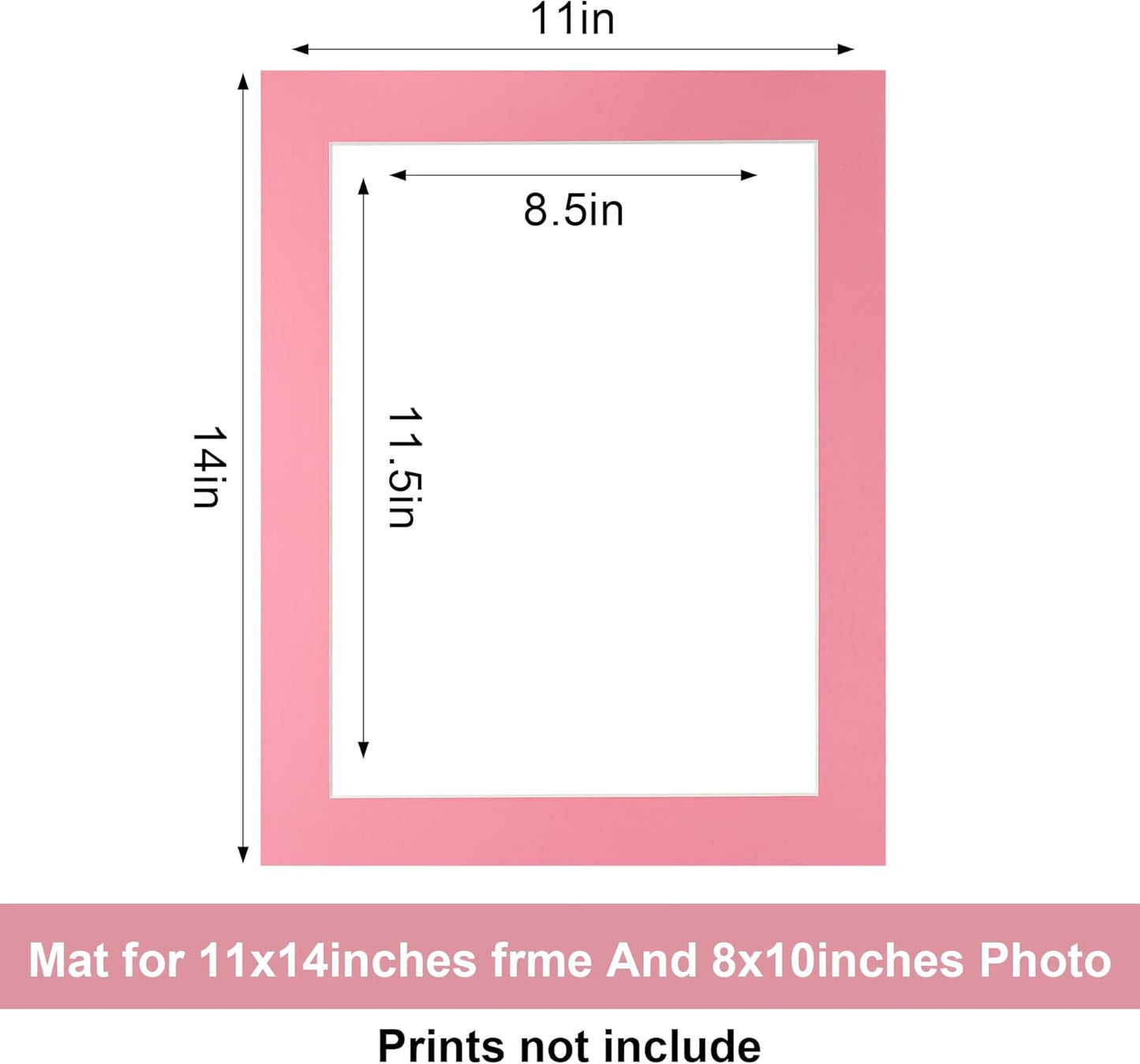 HOTUO 10 Pack Acid Free Colorful Picture Frame Mats, Pre-Cut 11x14 Picture Mats with Ivory Core Bevel Cut for 9x12 Photo, Signature Friendly 4 Ply Thickness Photo Mat for Frames.