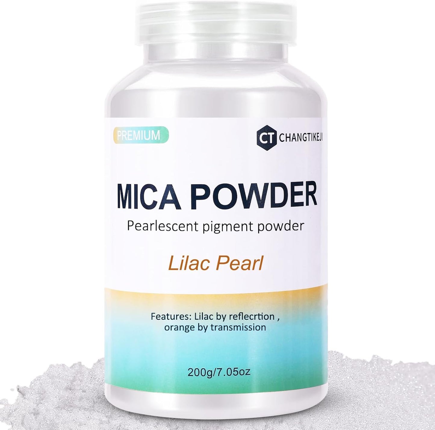 Mica Powder,200g/7.23oz Large Jar,Lilac Pearl Mica Powder Pigment for Epoxy Resin，Lip Gloss，Paint，Dye，Soap Making，Nail Polish,Candle Making,Bath Bombs