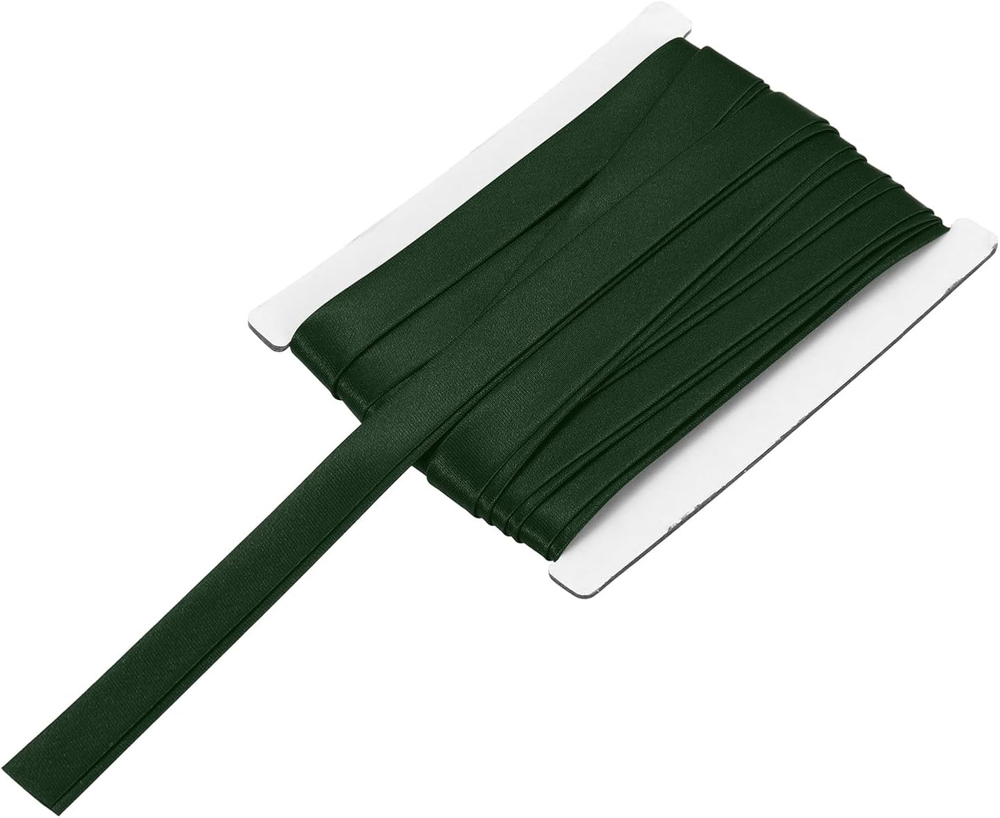 MECCANIXITY Double Fold Bias Tape for Sewing 5/8 Inch x 6 Yards Satin Pre-fold Continuous Binding Tape for Seaming Quilting Hemming Binding DIY Crafts, Deep Green