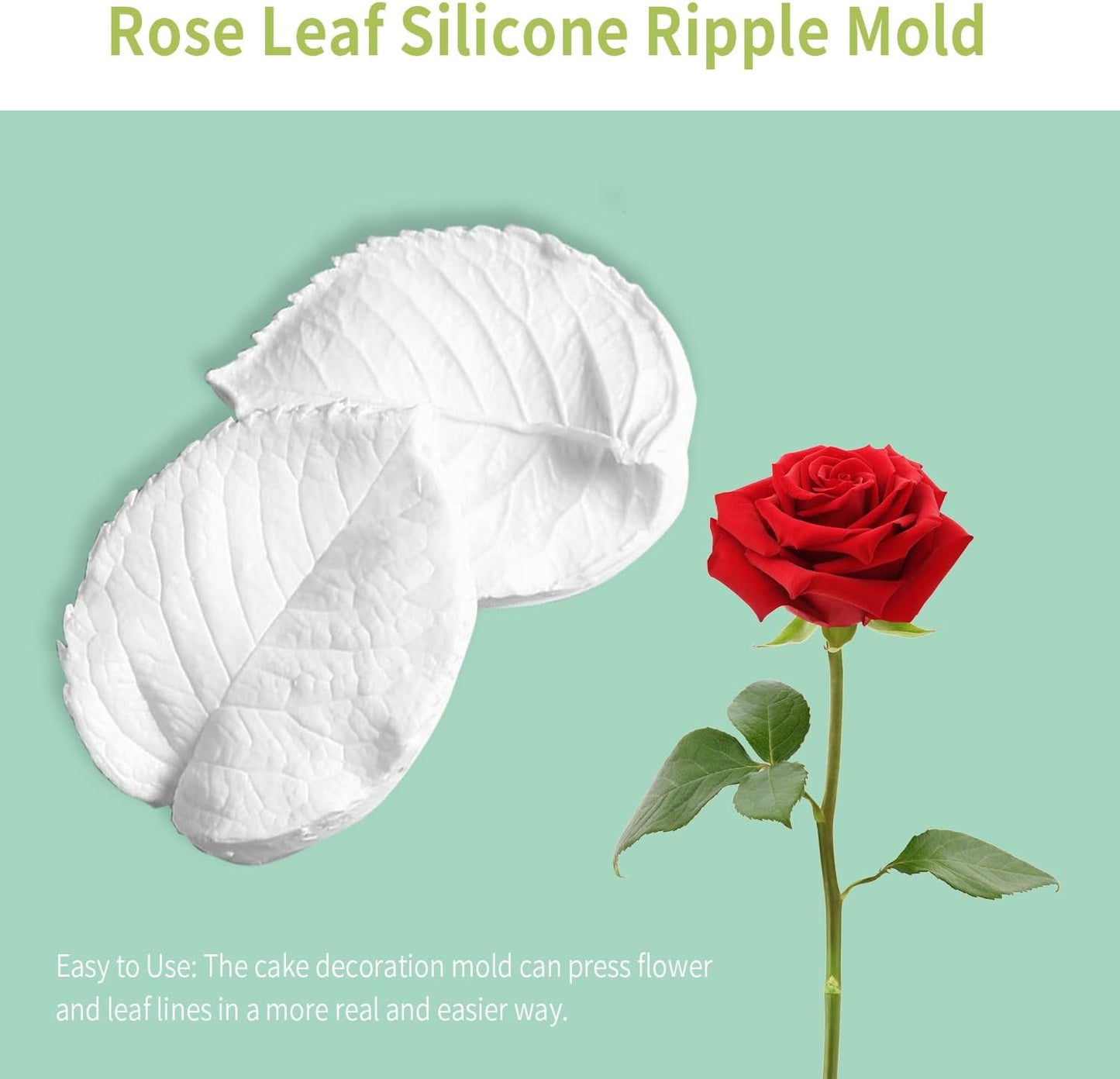 KALAIEN Leaf Petal Veiner Gum Paste Mold Sugar Craft Tools Rose Flower Leaf Vein Double Veiners Mold