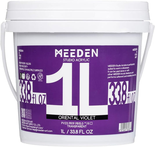 MEEDEN Oriental Violet Acrylic Paint: 1 L /33.8 oz Heavy Body Gloss Non-Toxic - Thick Art Paints for Canvas Crafts Wood Metal Plastic Wall