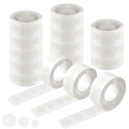 UPINS Glue Points Dots, 1500Pcs Balloon Glue Adhesive Dots, Double Sided Removable, 6mm, 10mm, 15mm