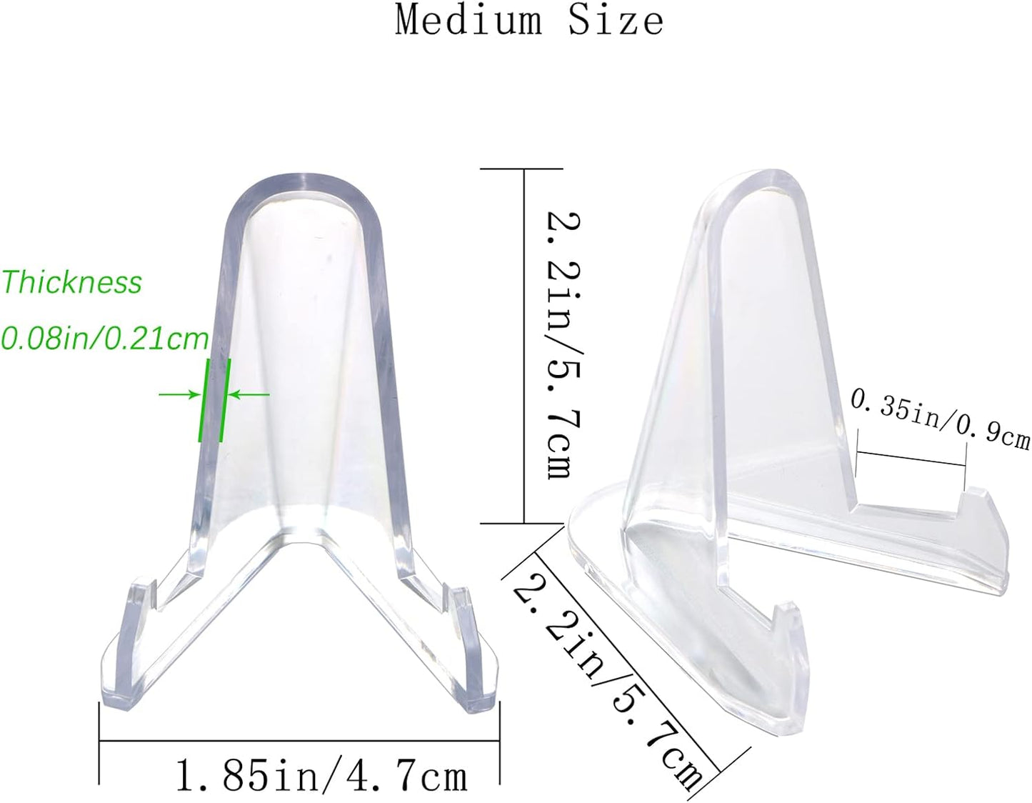 36 PCS Acrylic Display Holder Clear Display Easel Stands for Coins Capsules Phone Medals Stones Cards (Medium)