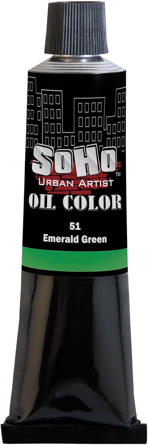 Soho Urban Artist Oil Paint - Emerald Green, 170 ml Tube - Best Valued Oil Colors for Painting, Excellent Pigment Load