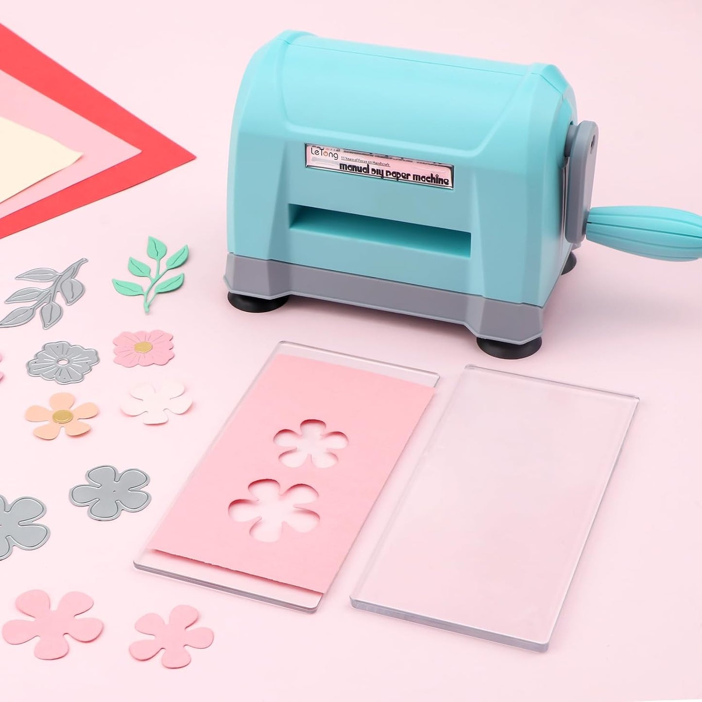 Mini Manual Die Cutting Machine, Portable Die Cut and Embossing Machine for Card Making Scrapbooking Paper Crafting Mini Die Cuts Machine Works with Dies and Folders That Are 3" Wide or Smaller