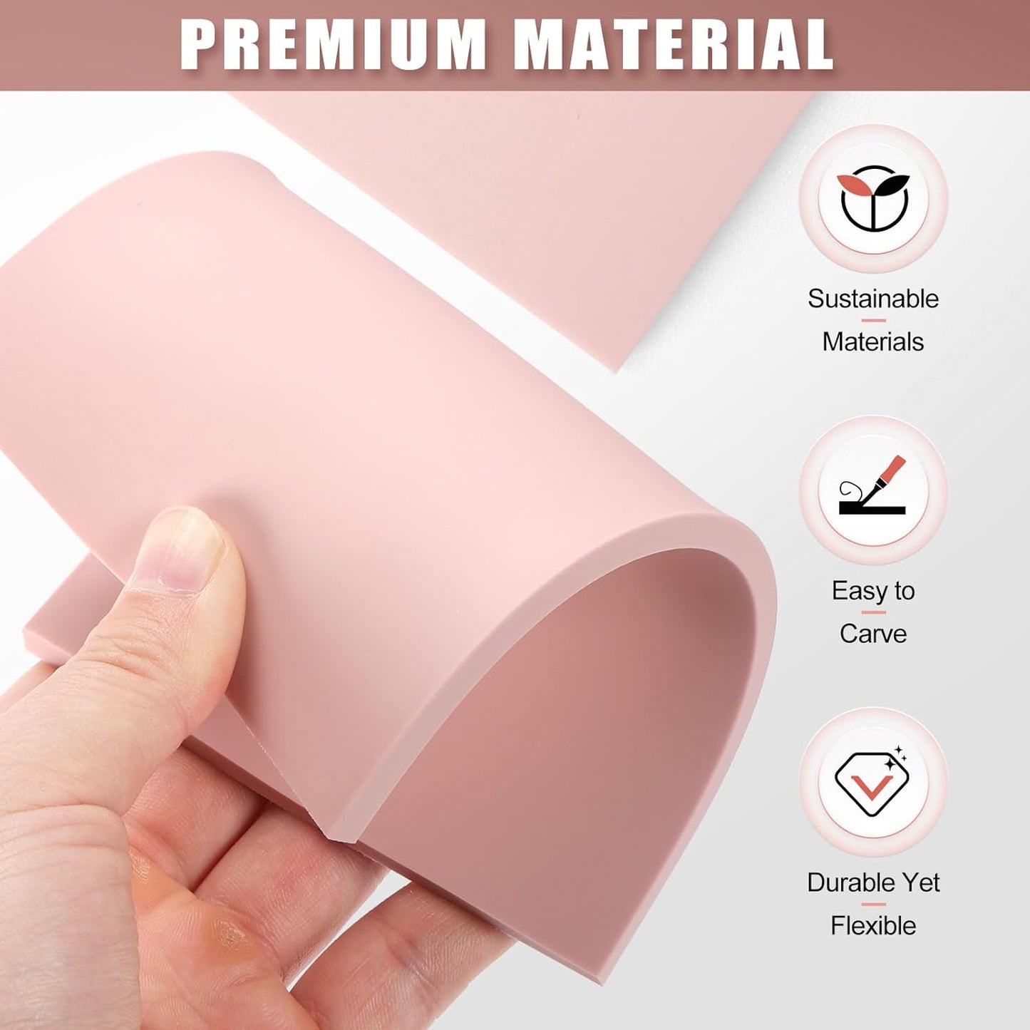 Linoleum Blocks for Printmaking Supplies - 5PCS 4”x6”Rubber Linocut Block Printing Kit for Stamp Carving, Soft Relief Printing Linoleum for DIY Crafts & Art Projects